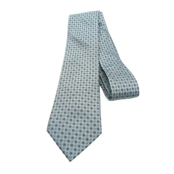 Calvin Klein Silk Tie Men’s 62” Blue Black Geometric 90s Y2K Retro Classic New - Picture 2 of 3